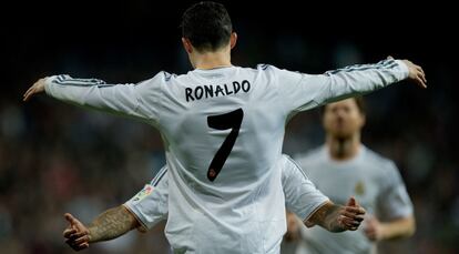 Cristiano celebra su gol con Marcelo.