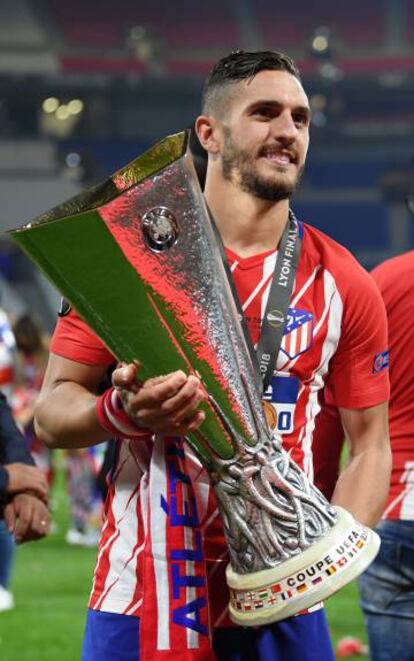 Koke la noche en que el Atleti se proclamó campeón de la UEFA Europa League 2018.