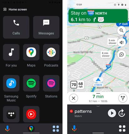 Googler Maps con su nuevo aspecto Android auto.