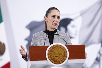 La presidenta de Mxico, Claudia Sheinbaum,en el Palacio Nacional de la Ciudad de Mxico.