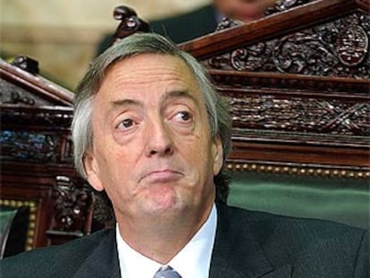 Néstor Kirchner, en el Congreso argentino el pasado mes de marzo.