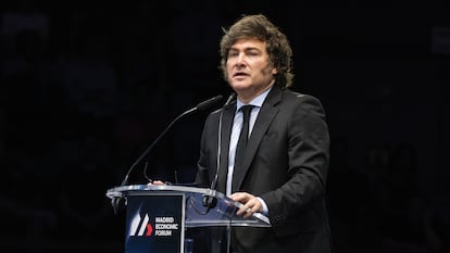 Javier Milei en junio, en Madrid.