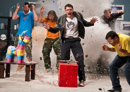 Os caras do ‘Jackass’ em seus anos de glória.