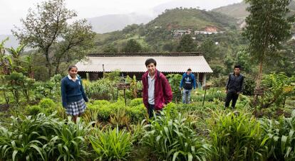 J&oacute;venes estudiantes de El Cauca, Colombia.