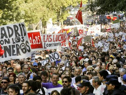 Manifestaci&oacute;n en Madrid en 2012 a favor de las ayudas al carb&oacute;n.