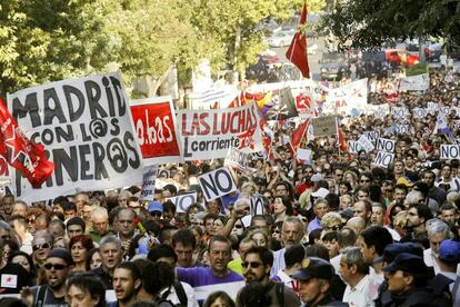 Manifestaci&oacute;n en Madrid en 2012 a favor de las ayudas al carb&oacute;n.