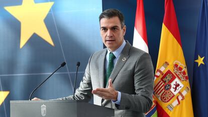 Spanish Prime Minister Pedro Sánchez at an event in La Rioja on Friday.