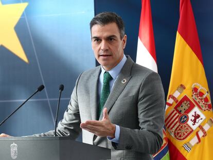 El presidente del Gobierno, Pedro Sánchez, este jueves en La Rioja.