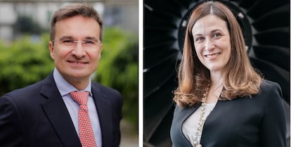 Los nuevos presidentes de Iberia y Vueling, Marco Sansavini y Carolina Martinoli, respectivamente.