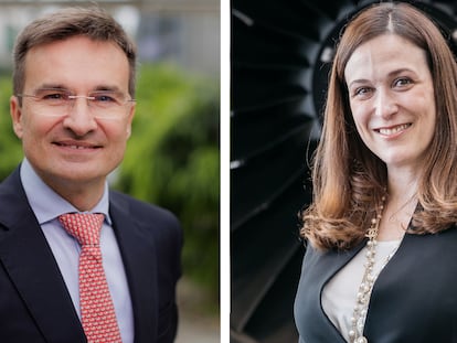 Los nuevos presidentes de Iberia y Vueling, Marco Sansavini y Carolina Martinoli, respectivamente.