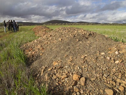 Terrenos de la comarca de Campo de Montiel (Ciudad Real) donde estaba prevista la mina.  