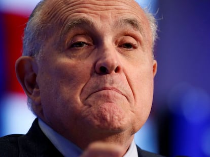 Former New York Mayor Rudy Giuliani speaks in Washington, U.S., May 5, 2018.