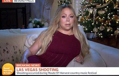La imagen de Mariah Carey en el momento de la entrevista con el programa de televisión 'Good Morning Britain'.