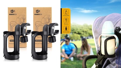 set de portavasos para el manillar de las sillas de paseo de bebés