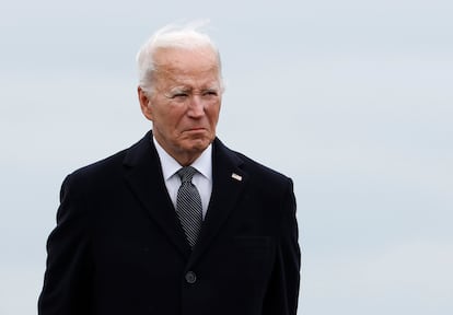 Joe Biden en la Base de la Fuerza Aérea de Dover, en Delaware, en febrero de 2024.