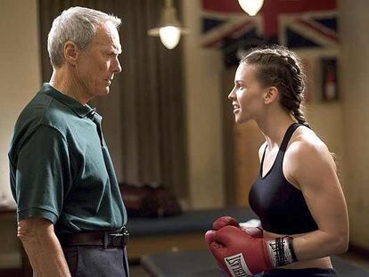 Clint Eastwood y Hilary Swank, en <i>Million dollar baby.</i>