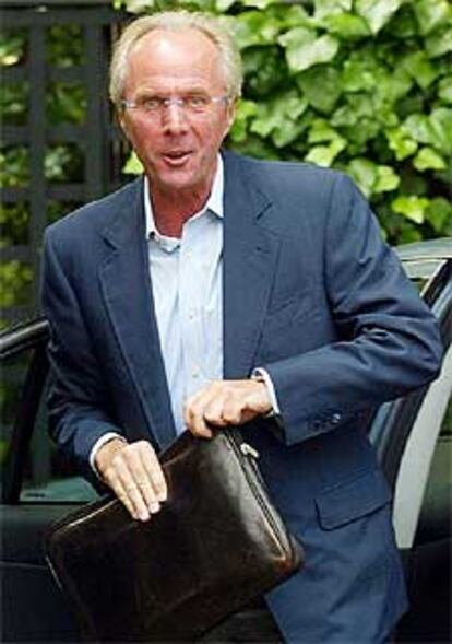 Sven Goran Eriksson, al llegar a su casa londinense.