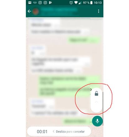 En las nuevas notas de voz de WhatsApp el candado que aparece es clave en el bloqueo de estas