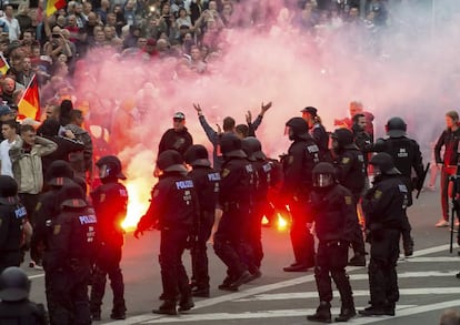 Manifestación ultraderechista que tuvo lugar el pasado agosto en Chemnitz, al este de Alemania.