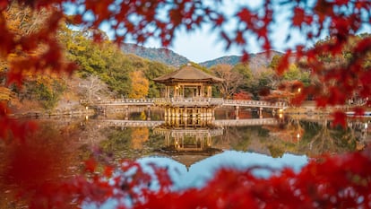 Pabellón Ukimido en el parque de Nara (Japón).