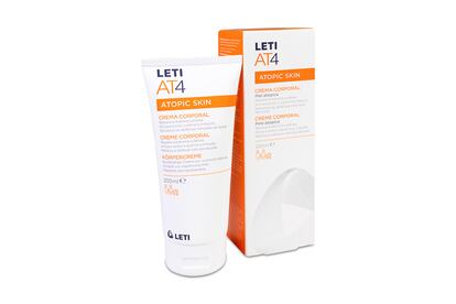 La crema corporal LetiAT4 está formulada para pieles atópicas, reparando la barrera cutánea y aliviando los picores y la irritación. Disponible en Welnia.