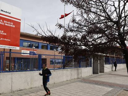 Obras de construcci&oacute;n en el IES Sanchinarro, de la Comunidad de Madrid