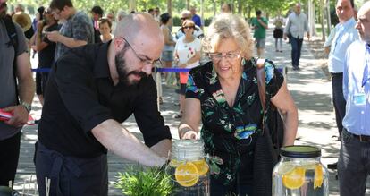 La alcaldesa de Madrid, Manuela Carmena durante la presentacion de Los Veranos de la Villa.