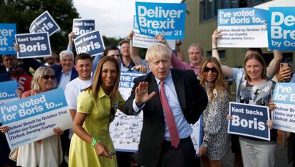 Boris Johnson, durante un acto de la campaña por el liderazgo conservador el pasado jueves.