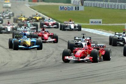 Michael Schumacher, en cabeza en el Gran Premio de Alemania.