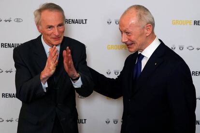Jean-Dominique Senard, nuevo presidente de Renault; y Thierry Bolloré, director general de la firma francesa.