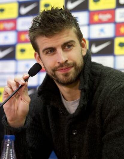 Piqué, durante la rueda de prensa