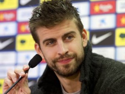 Piqué, durante la rueda de prensa