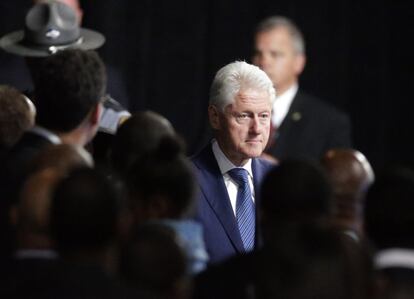 El expresidente Bill Clinton en el funeral. 