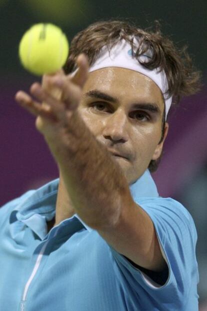 Federer, ayer en Qatar.