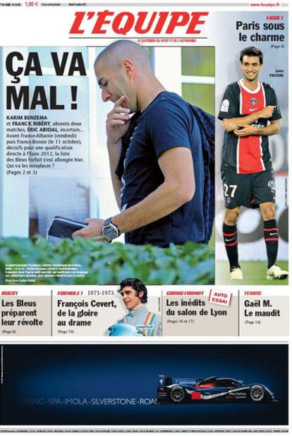 La pordada de 'L'Équipe' de hoy.