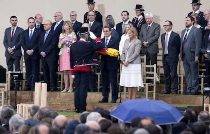 El presidente de la Generalitat, Artur Mas, durante el acto oficial de la Diada en el Parc de la Parc de la Ciutadella.