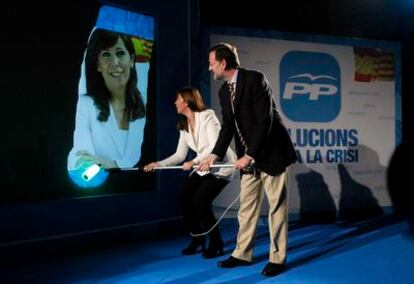 Inicio de campaña del Partido Popular con Alicia Sánchez Camacho y Mariano Rajoy.