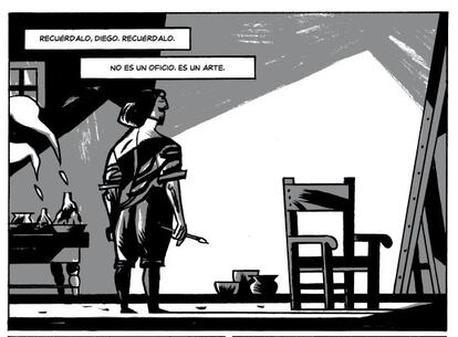 Dibujo de Javier Olivares para el libro 'Las meninas' (Astiberri), escrito por Santiago García.