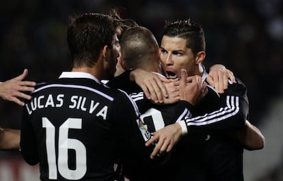 Cristiano celebra su gol, el segundo del Madrid.