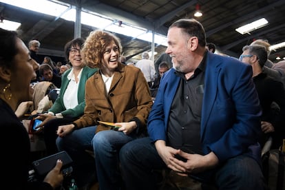 Clausura del 30º Congreso Nacional de ERC, con el presidente de ERC, Oriol Junqueras, y la secretaria general de ERC, Elisenda Alamany, en el recinto de Ca n'Oliveres de Martorell (Barcelona)