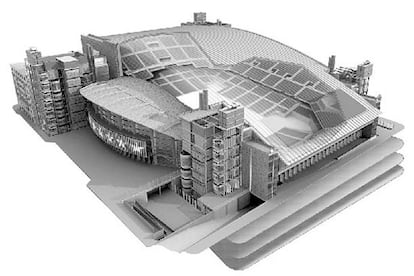 El proyecto de reconstrucción del nuevo Palacio de los Deportes ha contado con un presupuesto de 124 millones de euros. El aforo máximo previsto es de 18.000 localidades. Y está pensado como un espacio polivalente. Además de acontecimientos deportivos, albergará también actuaciones musicales y otras actividades relacionadas con el mundo de la cultura. En la foto se aprecia una simulación virtual del proyecto.