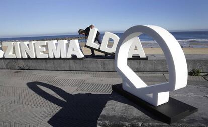 Preparativos del Festival de Cine de San Sebastián en su última edición.