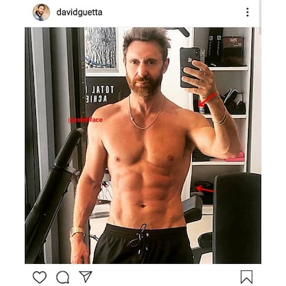 David Guetta

Uno de los DJ's más conocidos y bien pagados del planeta tampoco puede escapar a la fiebre pibonéxica e intenta hacer creer al mundo que su imagen se acerca más a un joven musculado que lo que corresponde a la realidad, transmitiendo una imagen dismórfica de sus músculos.