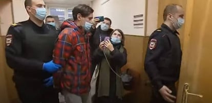 Stanislav Teshetnikov, tras ser detenido.