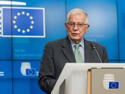 Josep Borrell en conferencia de prensa, el 15 de noviembre en Bruselas.