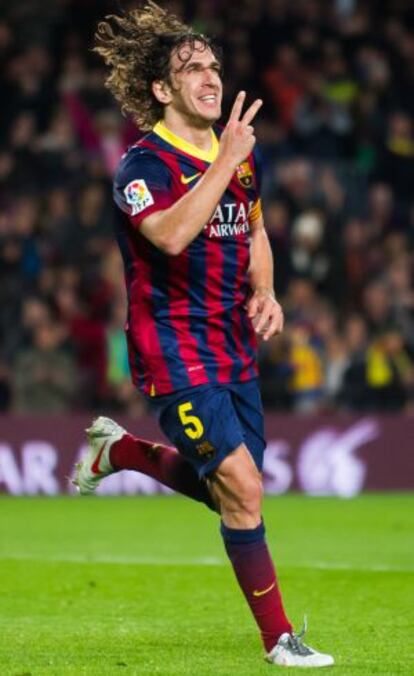 Puyol celebra su gol al Almería