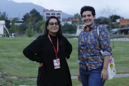 Catalina Bu y Raquel Salas, este miércoles en Oaxaca.