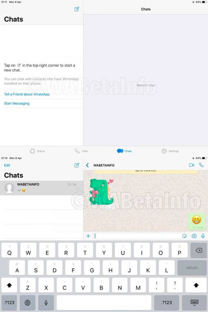 Así se ve WhatsApp en el iPad