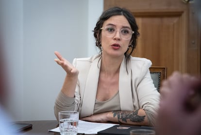 Camila Vallejo durante una sesión del Comité Político Ampliado, en Chile