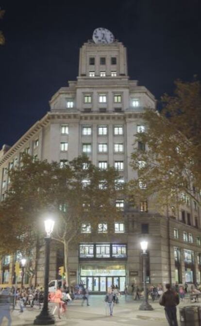 Sede de BBVA en la plaza de Catalunya.